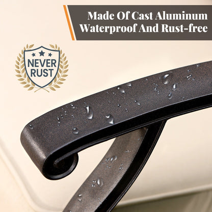 Ensemble de salle à manger/salle à manger de patio en aluminium moulé MAISON ARTS avec table à manger ronde et 6 chaises de patio en aluminium moulé