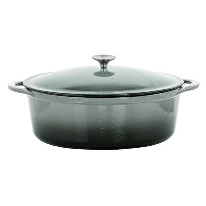 Cocotte ovale en fonte émaillée de 7 litres, couleur Storm Cloud