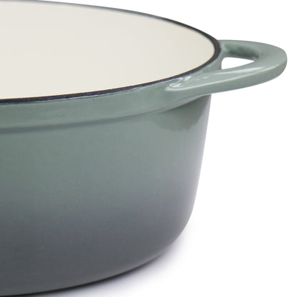 Cocotte ovale en fonte émaillée de 7 litres, couleur Storm Cloud