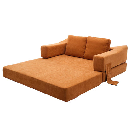 70.87 Upholstered Convertible Sleeper Sofa, Convertible Chair Floor Couch Comfy Sofa for Living Room, Bedroom, Chenille Fabric
