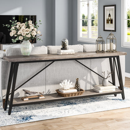 Table console d'entrée extra-longue de 70,9 pouces, style industriel