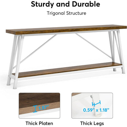 Table console d'entrée extra-longue de 70,9 pouces, style industriel