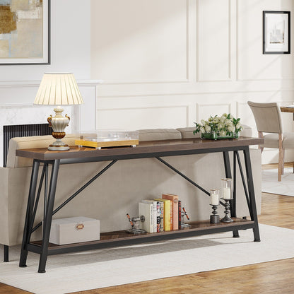 Table console d'entrée extra-longue de 70,9 pouces, style industriel