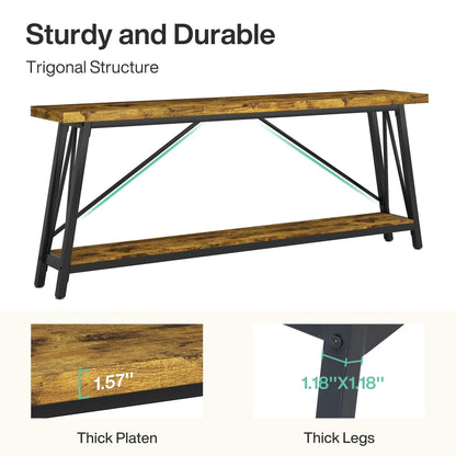 Table console d'entrée extra-longue de 70,9 pouces, style industriel
