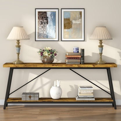 Table console d'entrée extra-longue de 70,9 pouces, style industriel