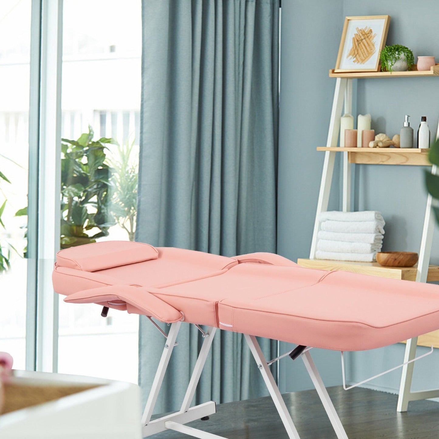 73 Adjustable Beauty Salon Spa Massage Bed Tattoo Chair with Stool