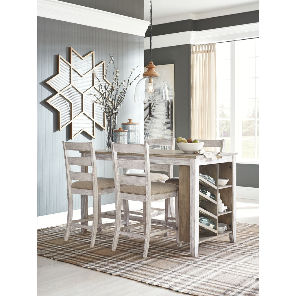 Table de bar Skempton - Blanc/marron clair - (D394-32)