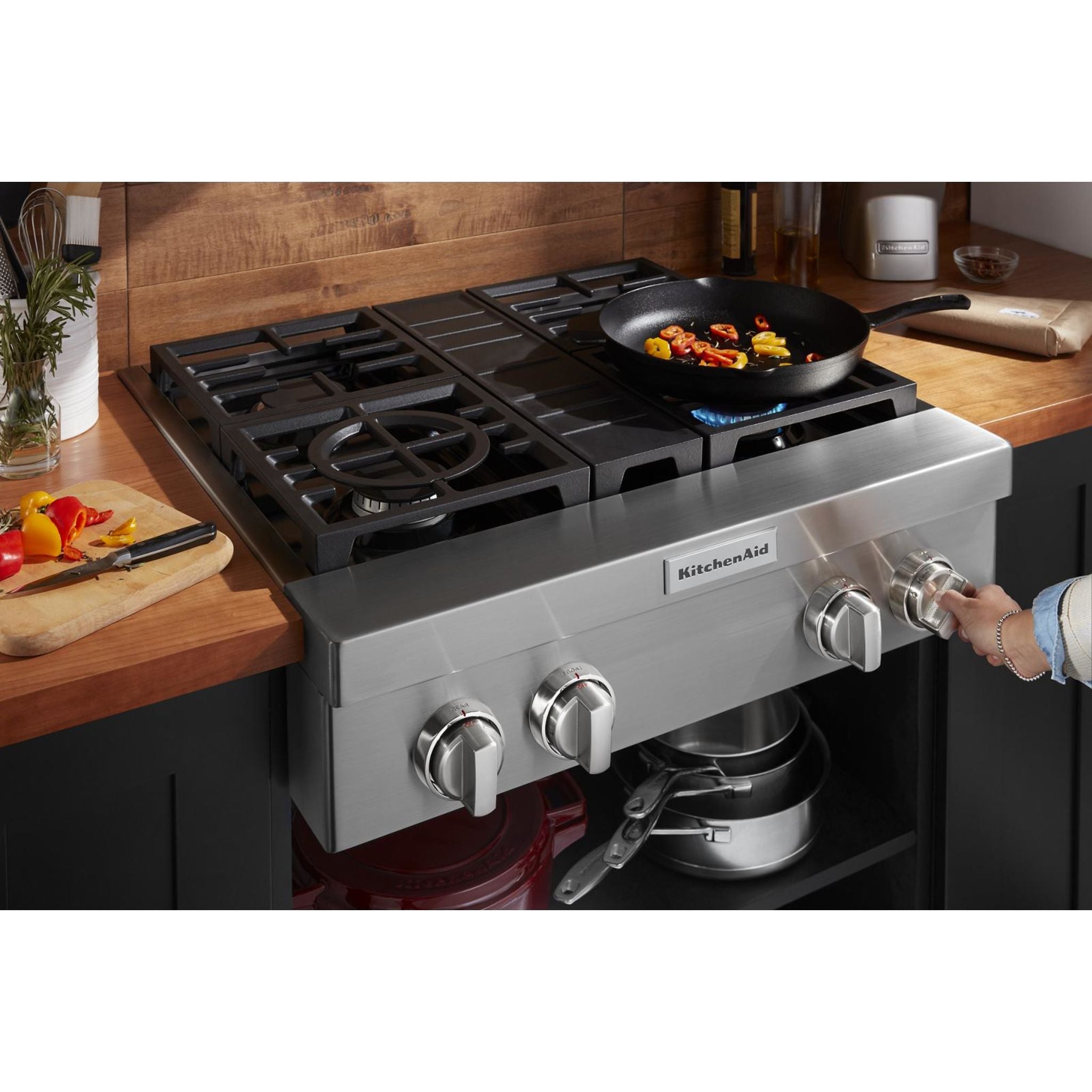 Table de cuisson à gaz KitchenAid 30 (KCGC500JSS) - Acier inoxydable