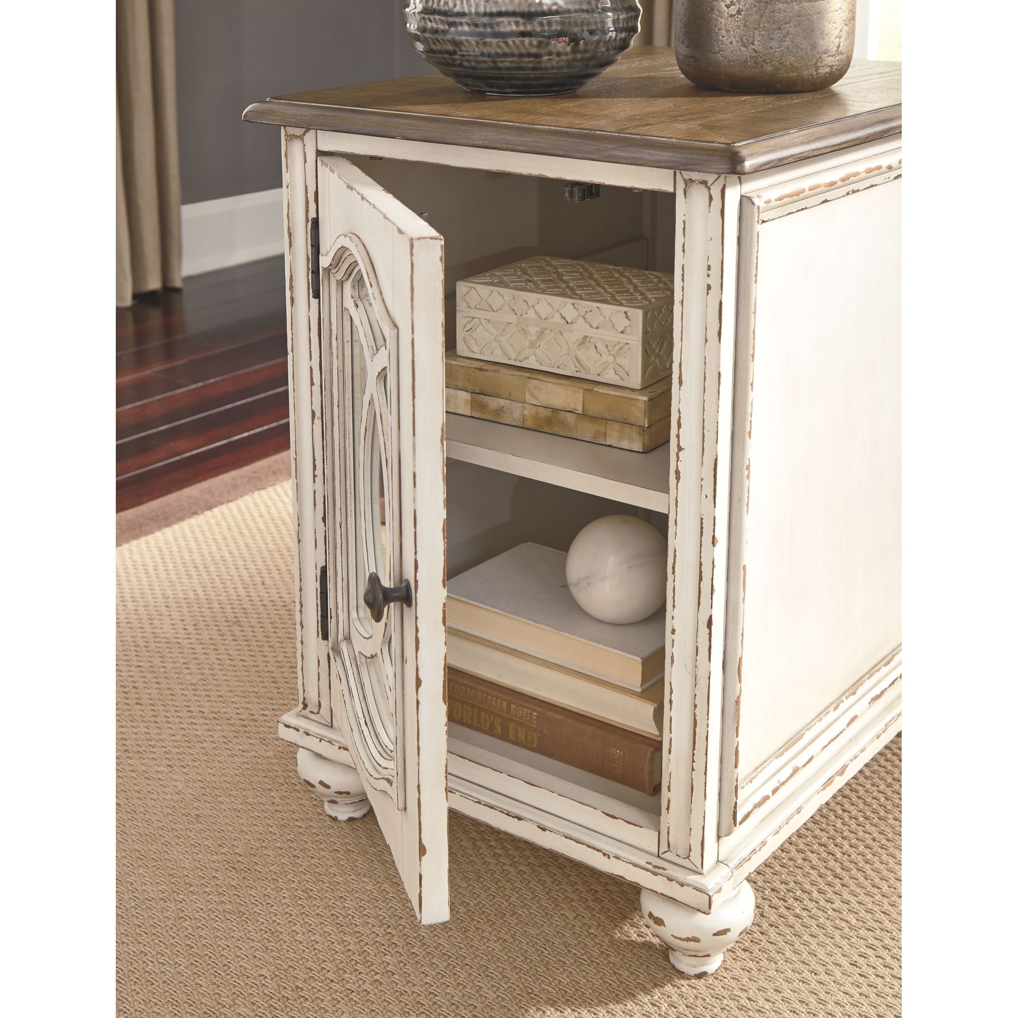 Table d'appoint Meinertz Chair - Blanc/Marron