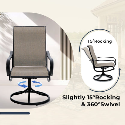 MAISON ARTS 8 PCS Patio Dining Set with 13ft Patio Umbrella