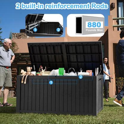 Outdoor Patio Storage Resin Lockable Deck Box