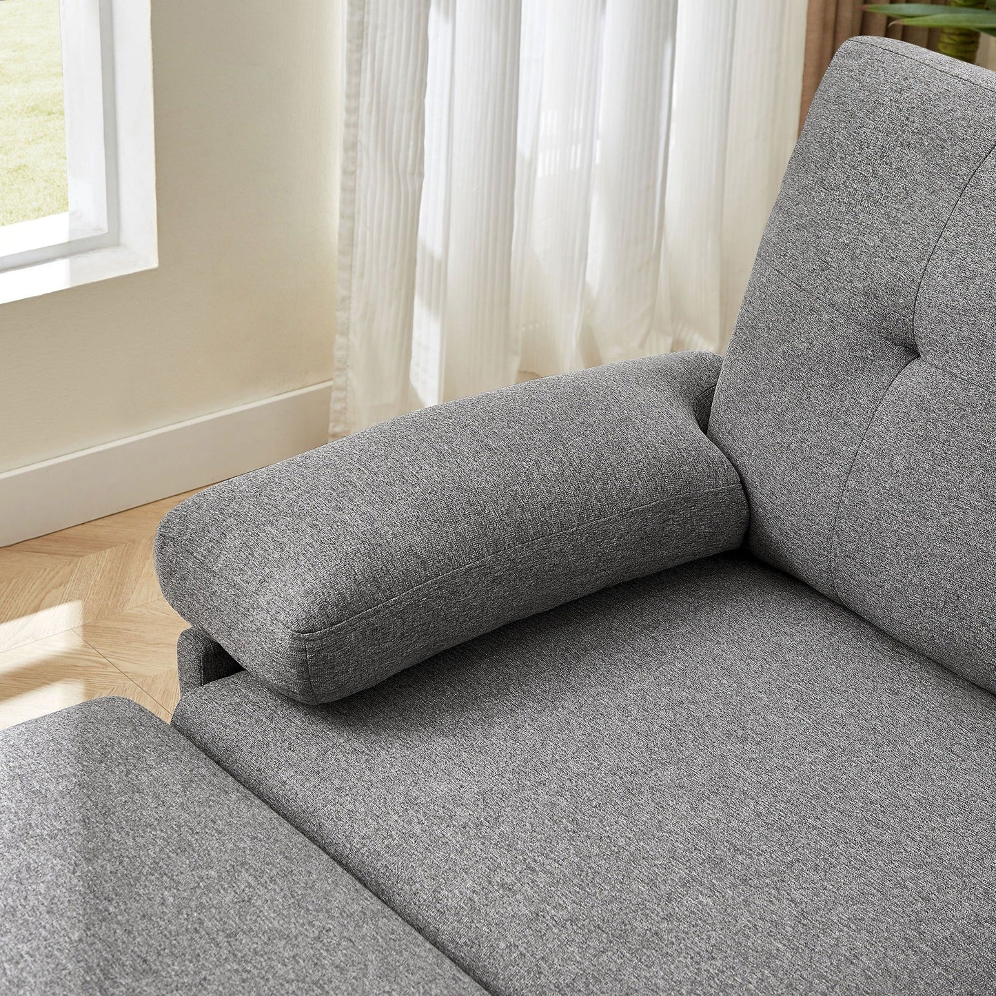 Canapé sectionnel en L 86,22 pouces avec poches de rangement latérales