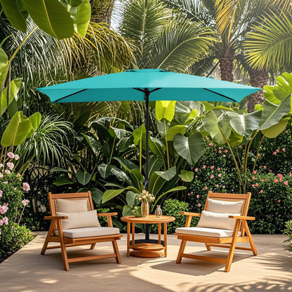 8*10ft Rectangular Patio Market Umbrella with Crank & Tilt，UV-Resistant