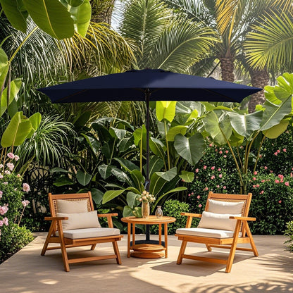 8*10ft Rectangular Patio Market Umbrella with Crank & Tilt，UV-Resistant