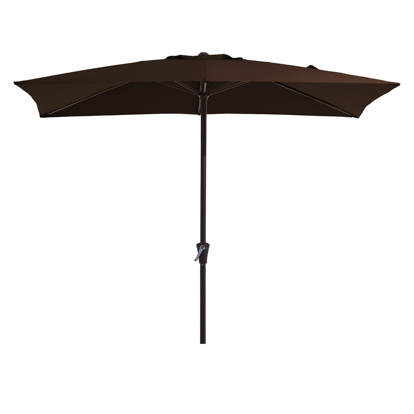 8*10ft Rectangular Patio Market Umbrella with Crank & Tilt，UV-Resistant