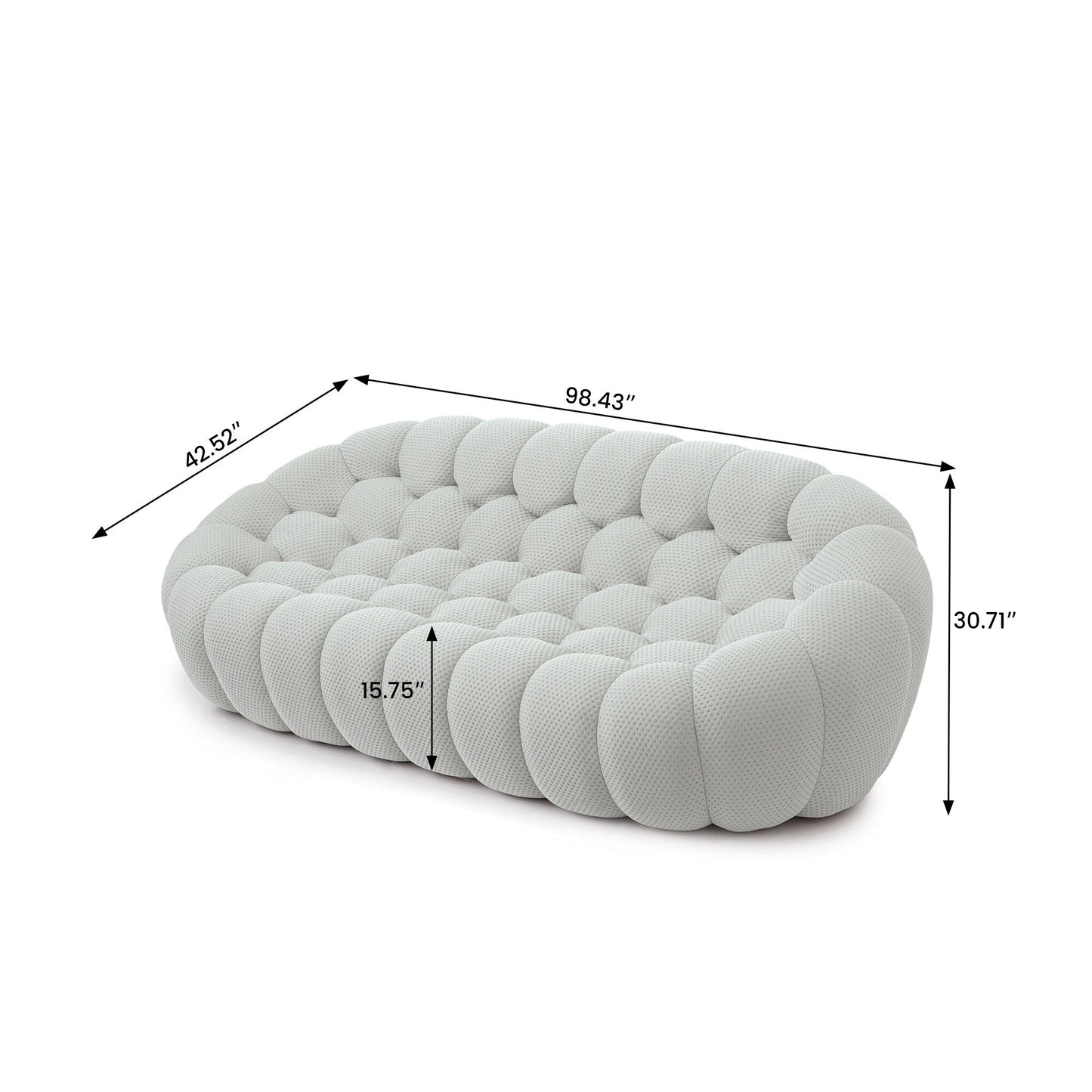 98.43'' Modern Bubble Sofa 3D Honeycomb Shape Lazy Sofa Couch