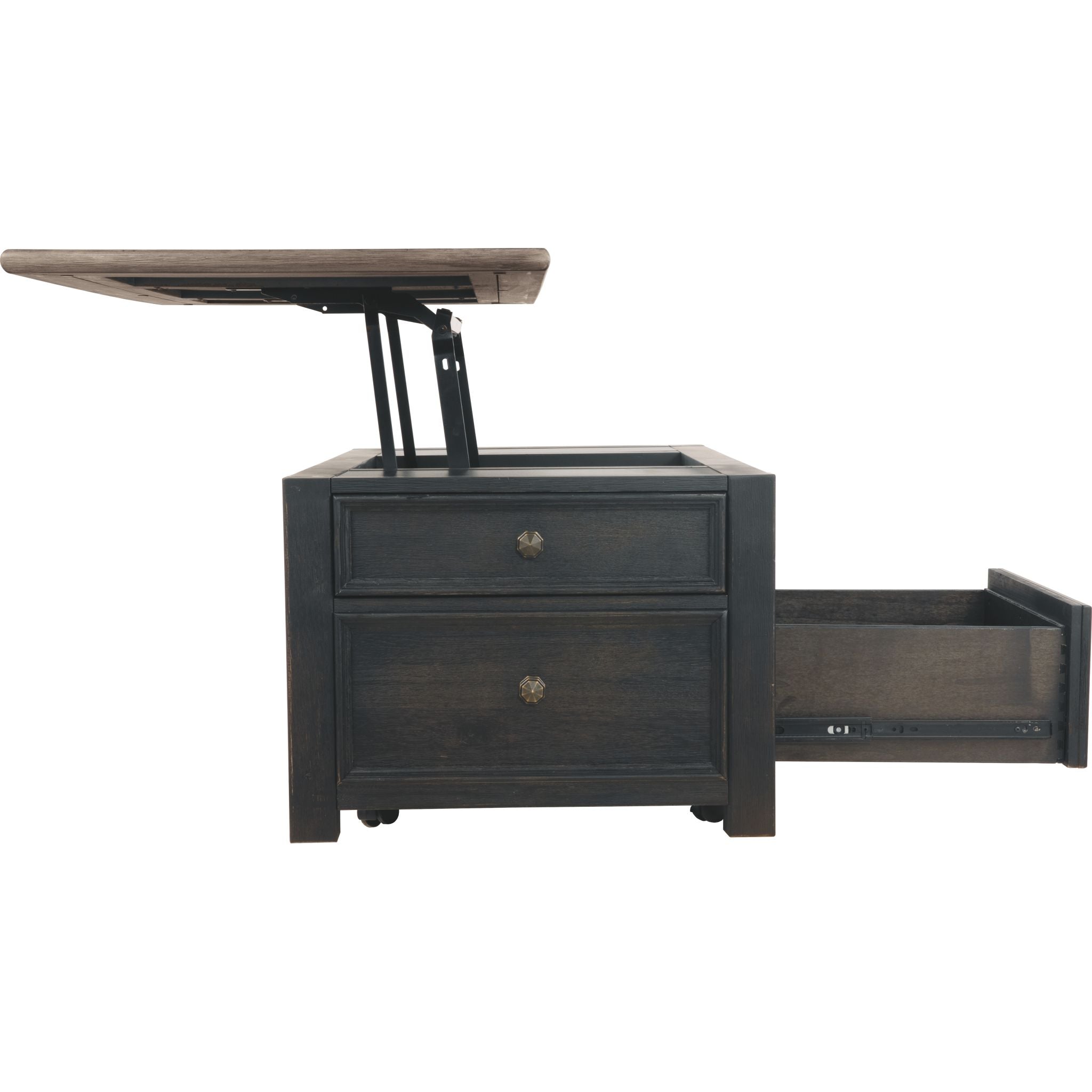 Table basse Tyler Creek - Brun grisâtre/noir