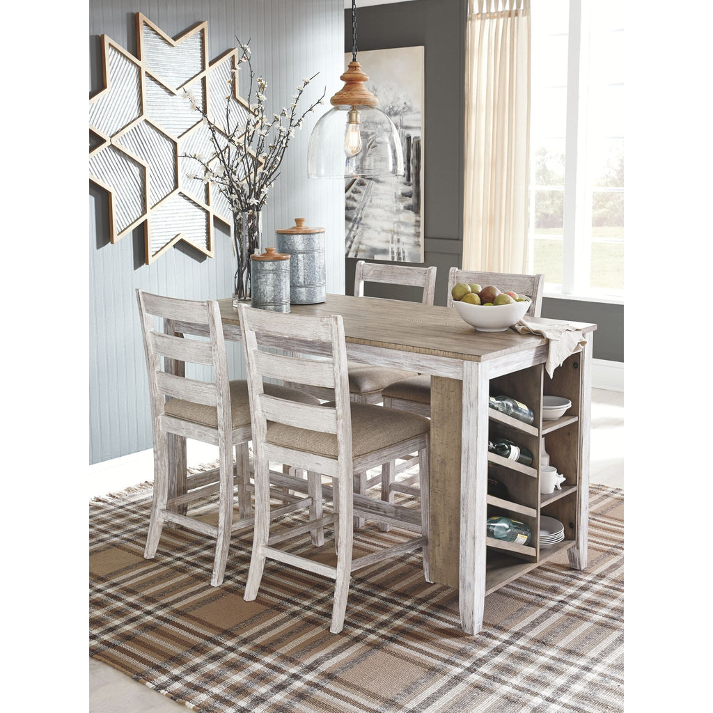 Table de bar Skempton - Blanc/marron clair - (D394-32)