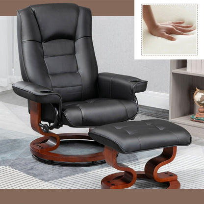 AVAWING Recliner Chair with Ottoman Swivel Design