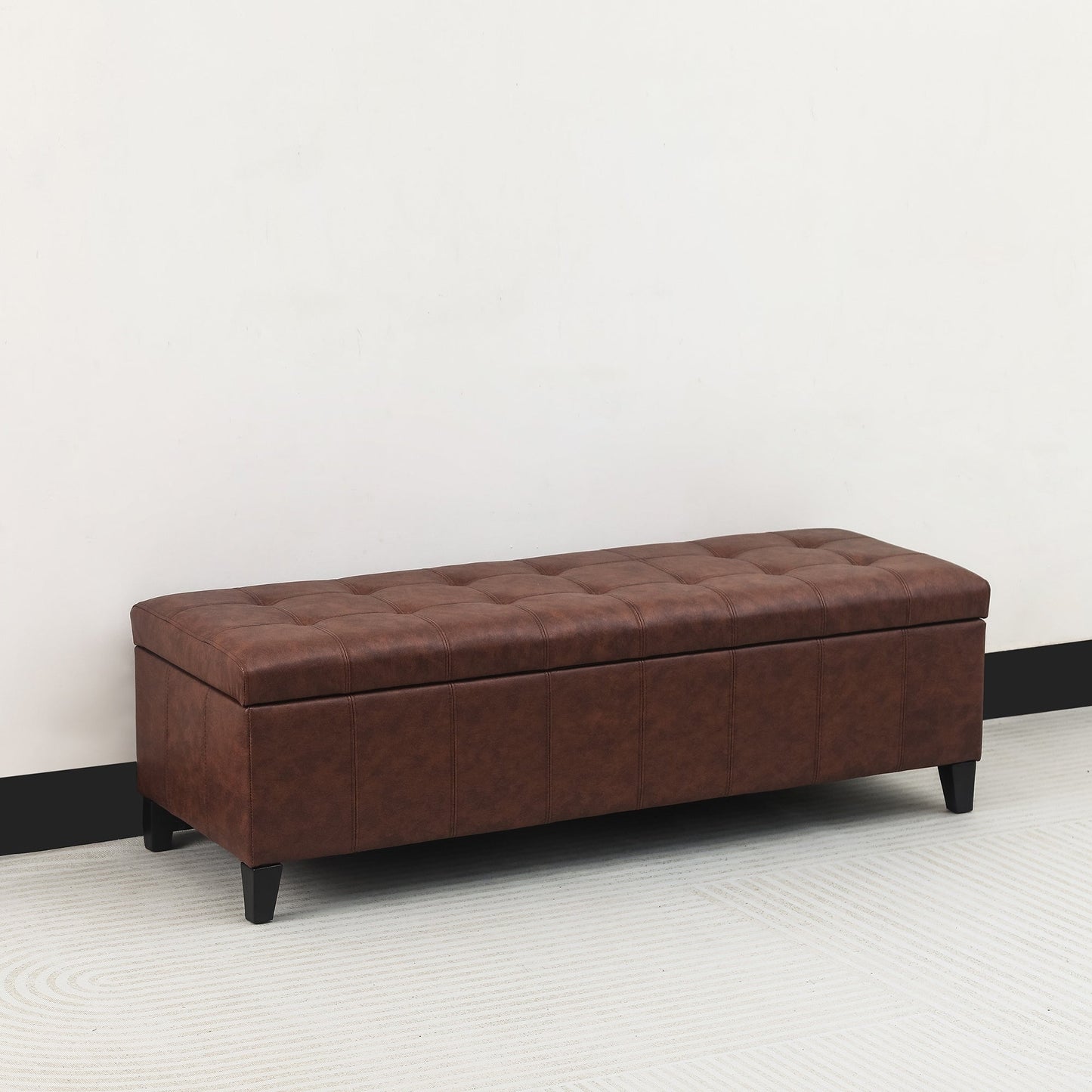 Banc ottoman de rangement en cuir reconstitué Adeco 50