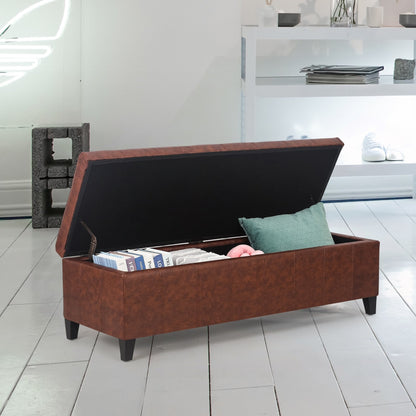 Banc ottoman de rangement en cuir reconstitué Adeco 50