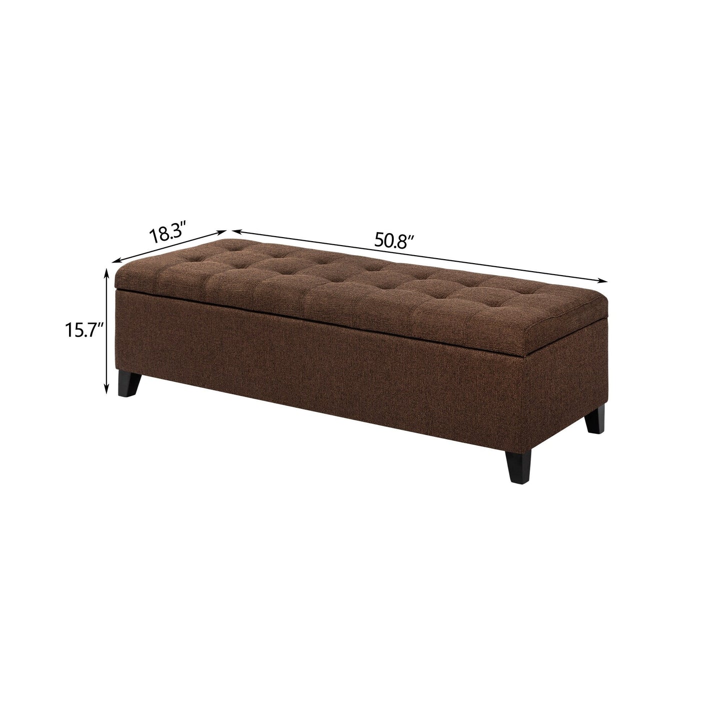 Banc ottoman de rangement en cuir reconstitué Adeco 50