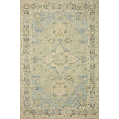Tapis traditionnel en laine crocheté à la main en mosaïque Alexander Home