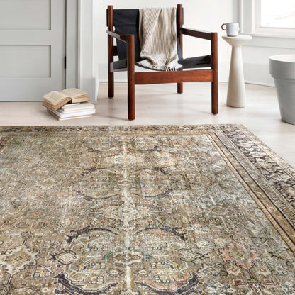 Alexander Home Isabelle Olive Tone Oriental Pattern Printed Area Rug