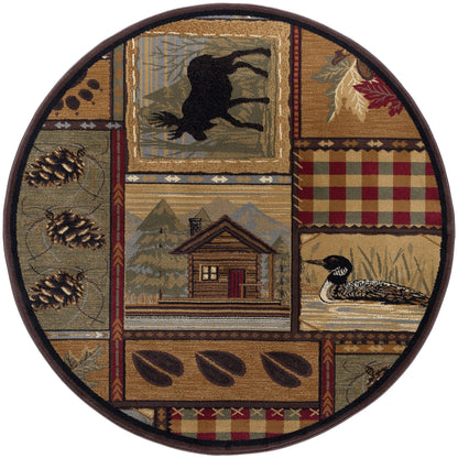 Area Rug & Runner - Lodge Cabin Farmhouse Rugs for Living Room Bedroom Dining Room Kitchen 2x3 / 3x8 / 5x7 / 8x10 / 9x12 / Round