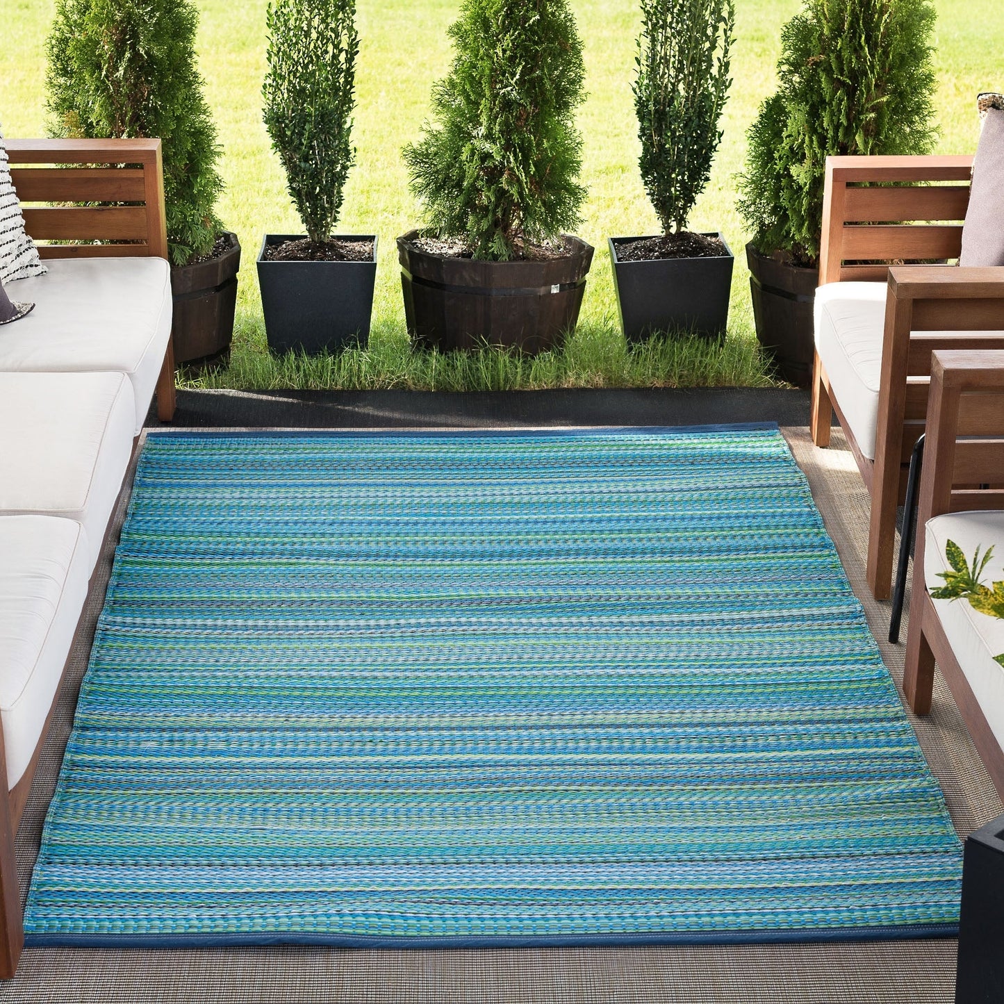 Sundown Beach Stripe Indoor/Outdoor Area Rug