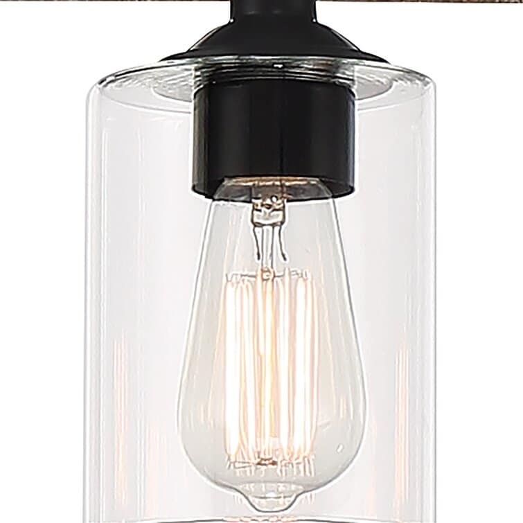 Lustre linéaire rectangulaire Allegray Farmhouse de 52 po à 7 lumières pour îlot de cuisine