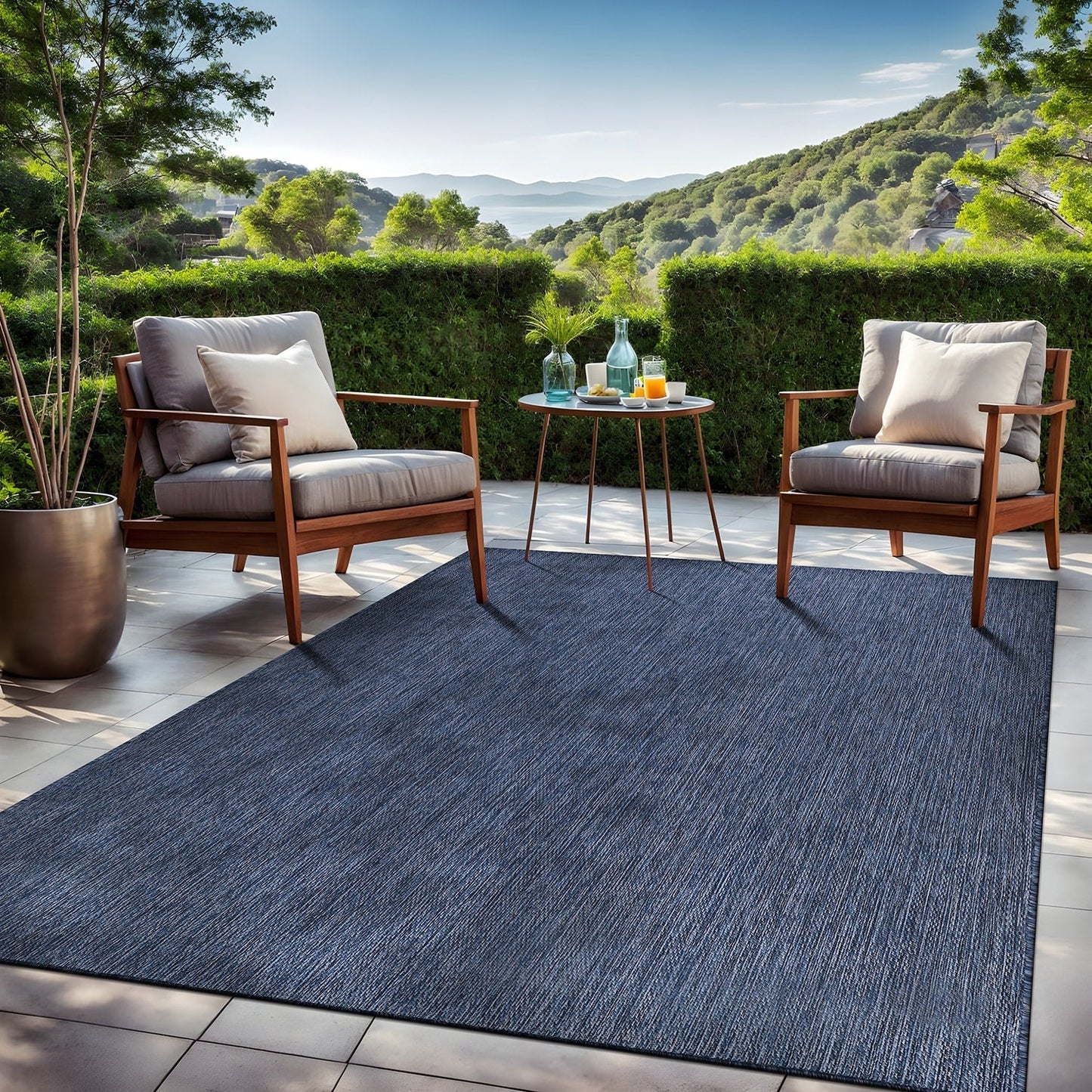 Aloha Washable Solid Indoor Outdoor Area Rug Patio Deck Living Room