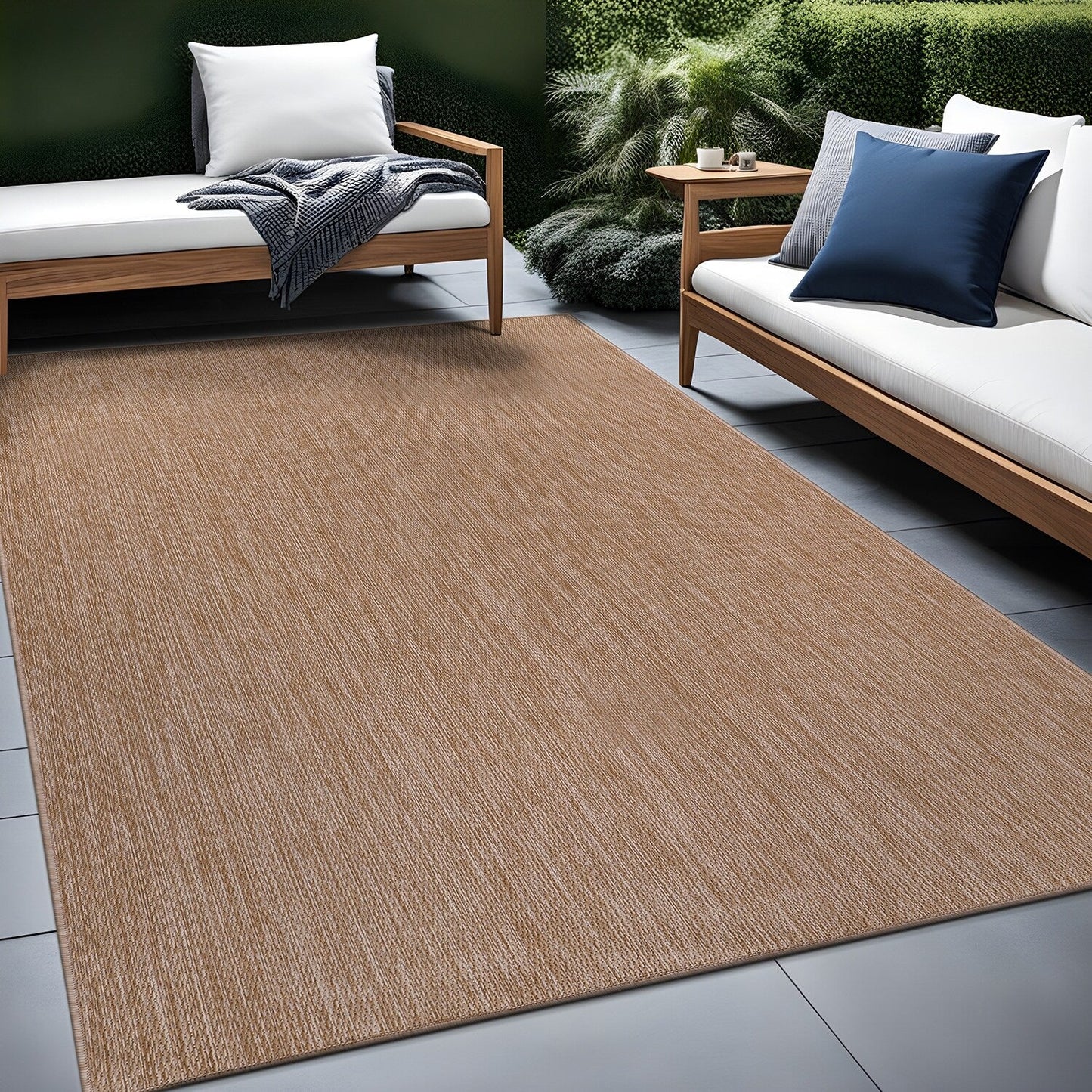 Aloha Washable Solid Indoor Outdoor Area Rug Patio Deck Living Room