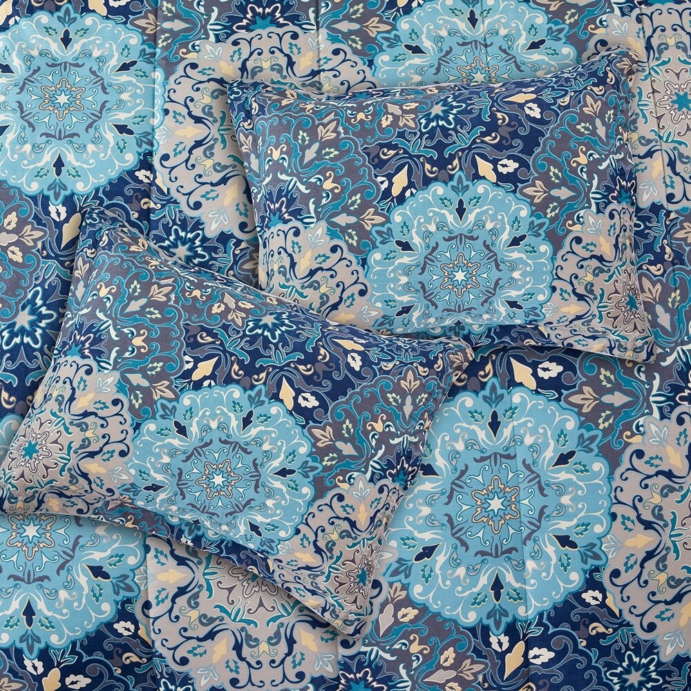 Modern Threads Granada 8-Piece Printed Reversible Comforter Complete Bed Set