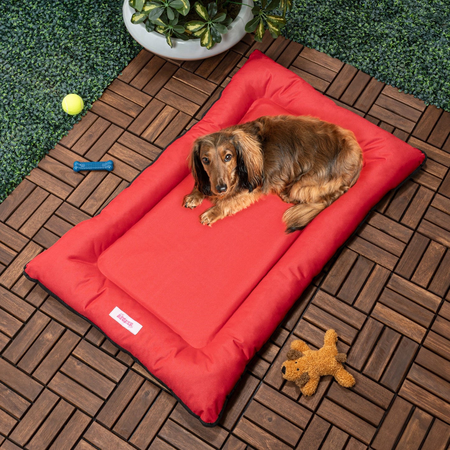 Archie Traditional Oxford Waterproof Indoor/Outdoor Hand-Washable Memory Foam Camping Pet Bed