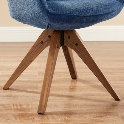 Fauteuil d'appoint pivotant Art Leon pour bureau moderne avec pieds en bois