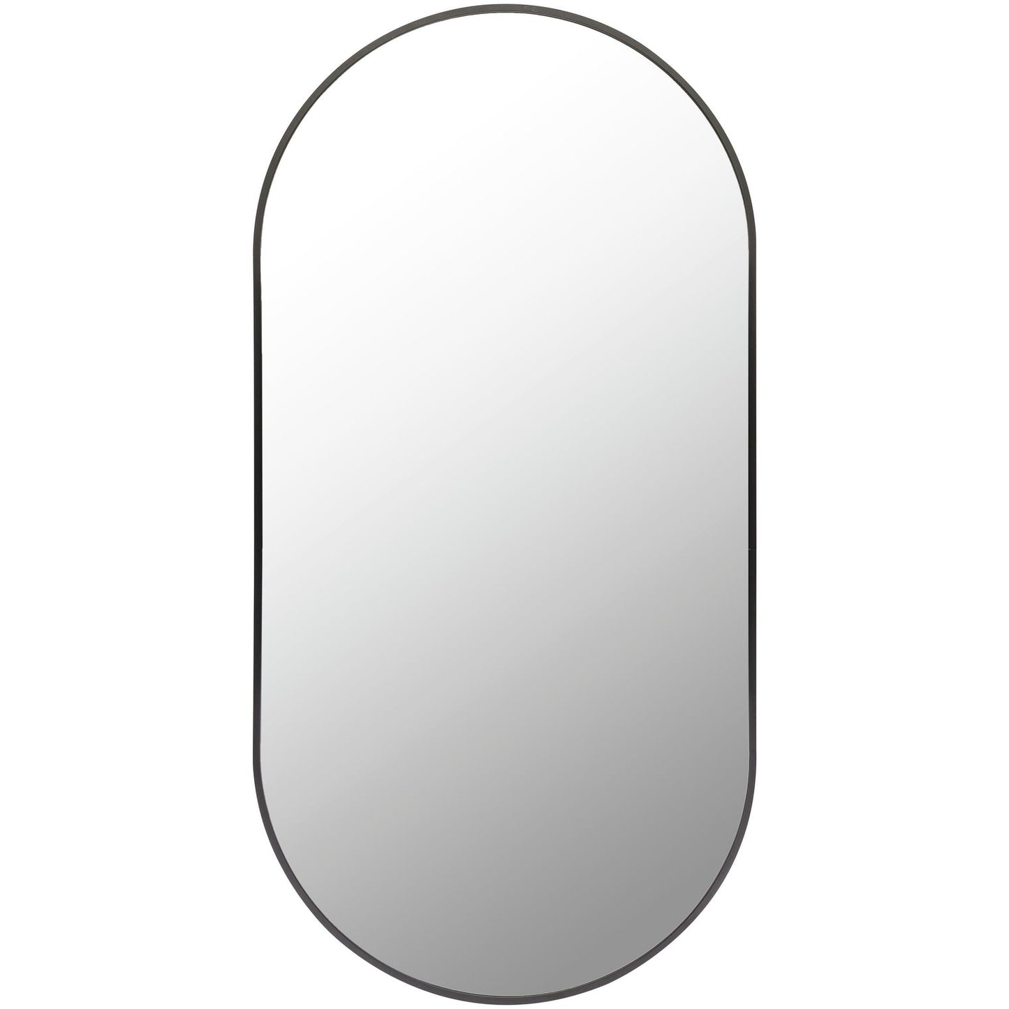 Livabliss Aranya Modern Aluminum Oval Pill-Shaped Accent Mirror