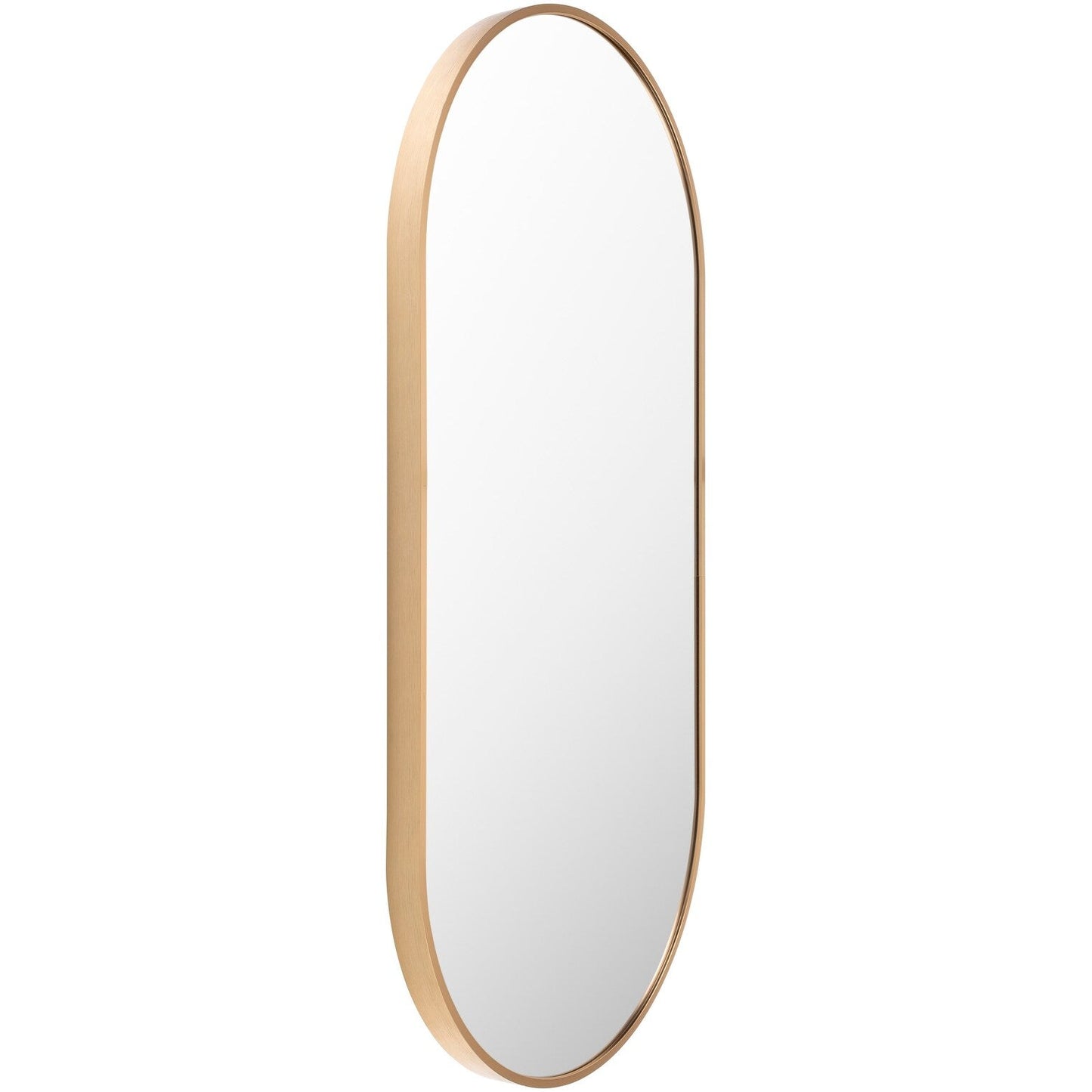Livabliss Aranya Modern Aluminum Oval Pill-Shaped Accent Mirror