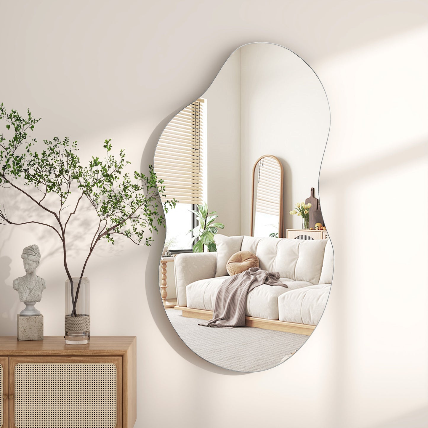 Asymmetrical Wavy Antique Accent Wall Mirror