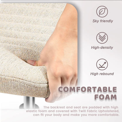 BOSSIN Criss Cross Chair Armless Office Desk Chair No Wheels,Fabric Padded Modern Swivel Vanity Chair office chair