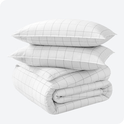 Bare Home Organic Cotton Percale Duvet Cover Set