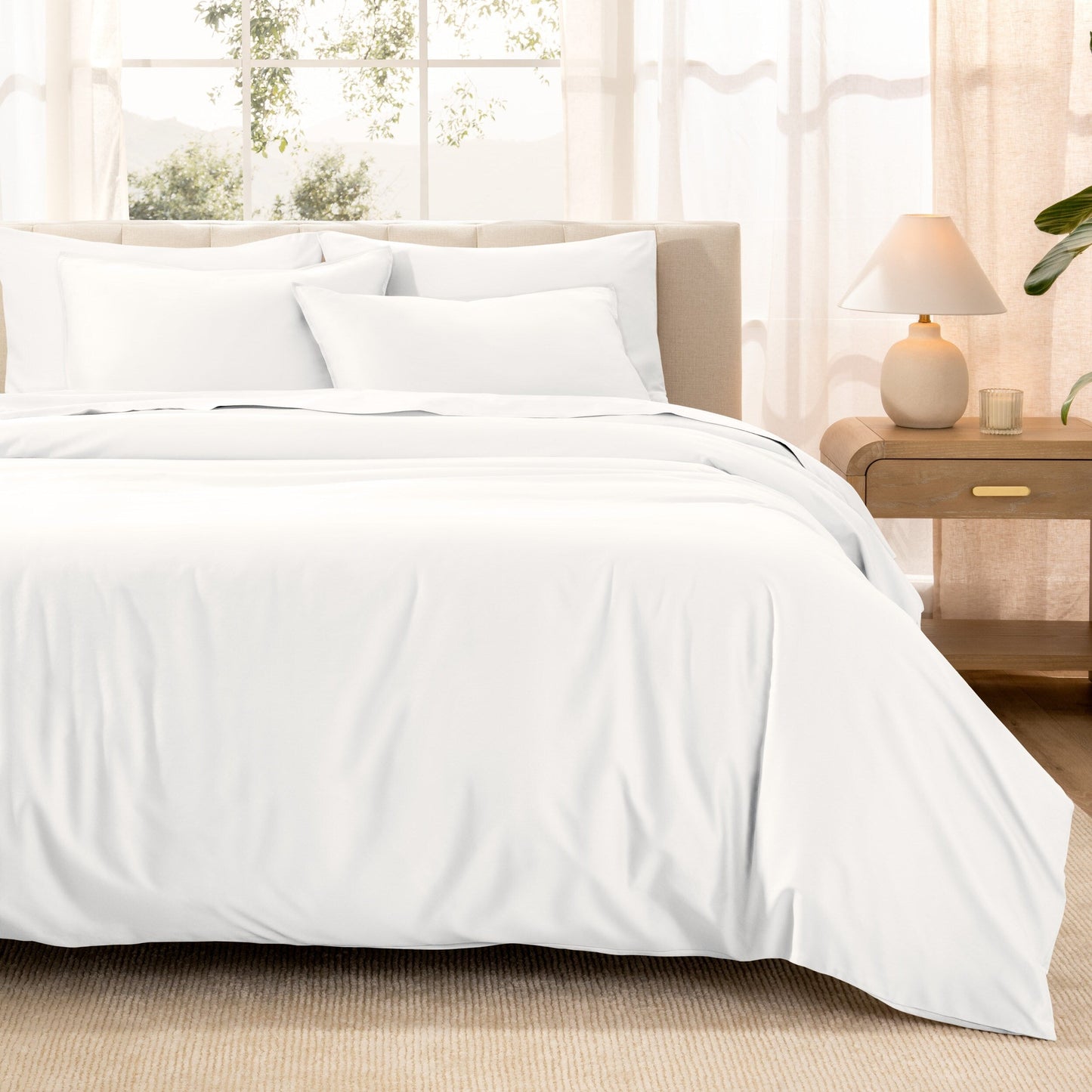 Bare Home Organic Cotton Duvet Cover Set - Smooth Sateen Weave