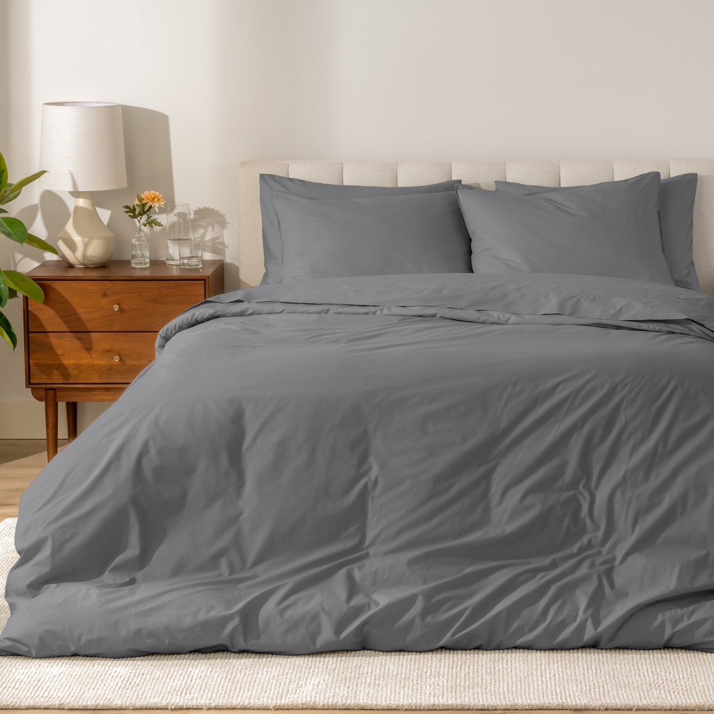 Bare Home Organic Cotton Percale Duvet Cover Set