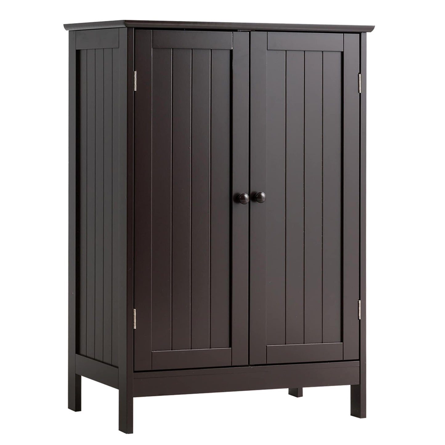 Bathroom Storage Cabinet with Double Doors Wooden Floor Shoe Cabinet