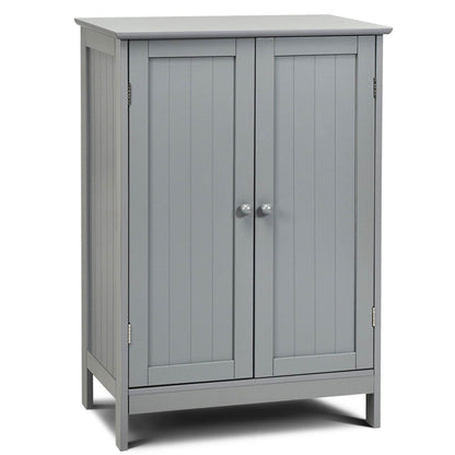 Bathroom Storage Cabinet with Double Doors Wooden Floor Shoe Cabinet