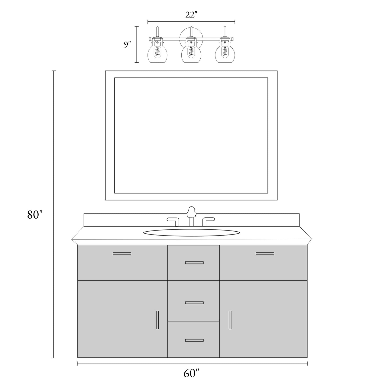 Modern 2/3/4/5-Light Bathroom Vanity Light Globe Glass Wall Sconce Minimalist Design