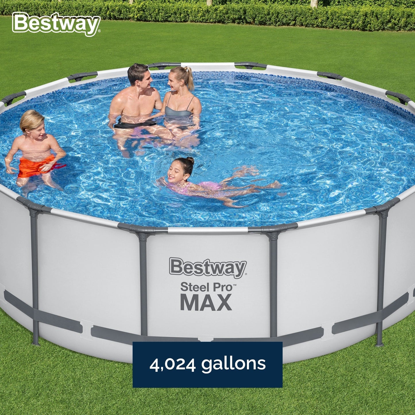 Piscine hors sol ronde Bestway Steel Pro MAX avec pompe et couverture