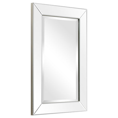 Miroir mural rectangulaire biseauté transparent HD pour salle de bain, coiffeuse et chambre à coucher, 3 tailles
