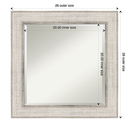 Miroir mural de salle de bain en bois biseauté - Cadre argenté Treillis - Argent Treillis