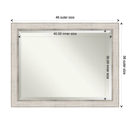 Miroir mural de salle de bain en bois biseauté - Cadre argenté Treillis - Argent Treillis